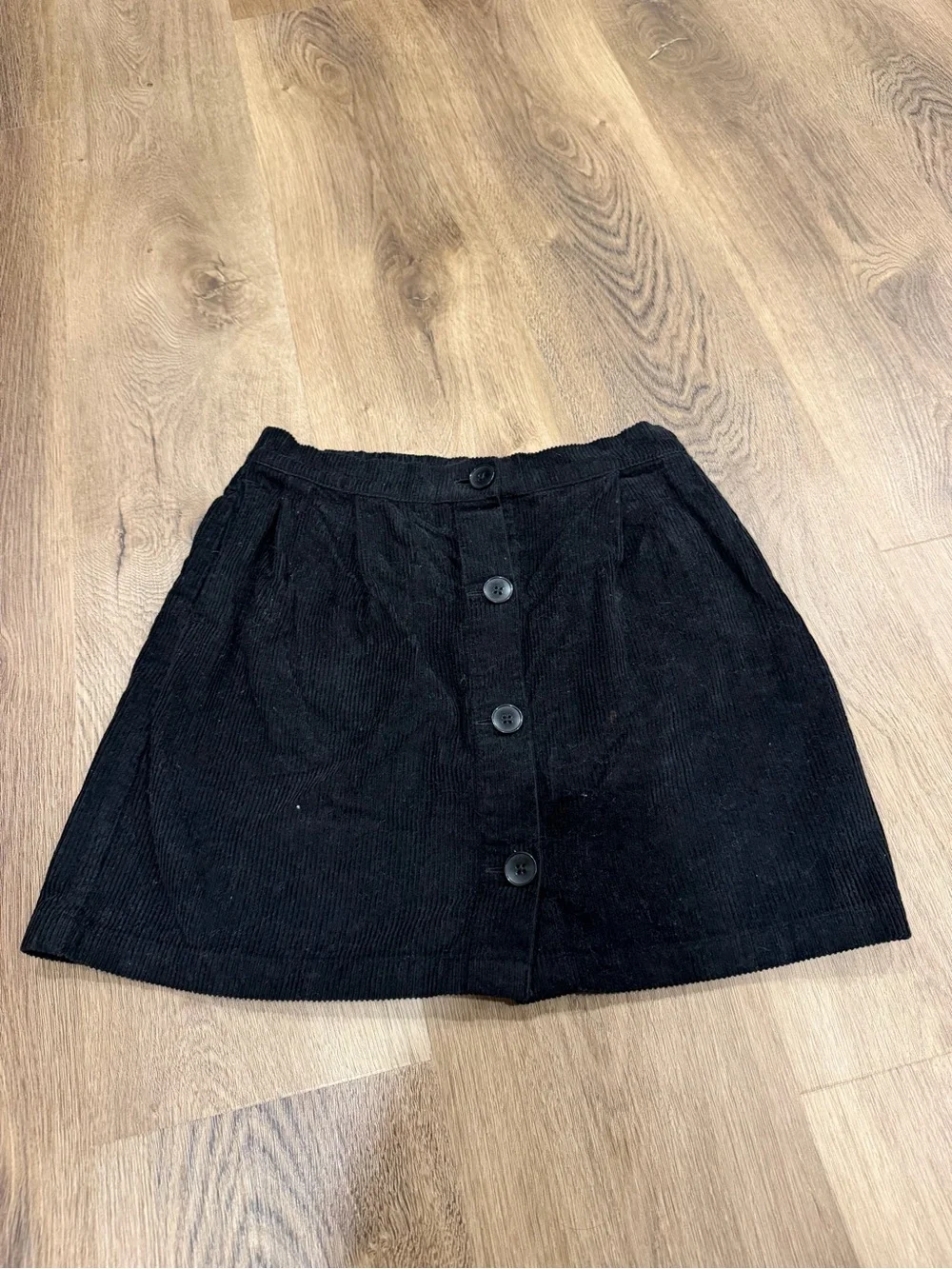 GAP Black Corduroy Button-Front Skirt